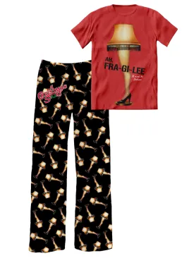 A Christmas Story Pajama Set – Sleep Shirt & Pajama Pants (It Must Be Italian Leg Lamp)