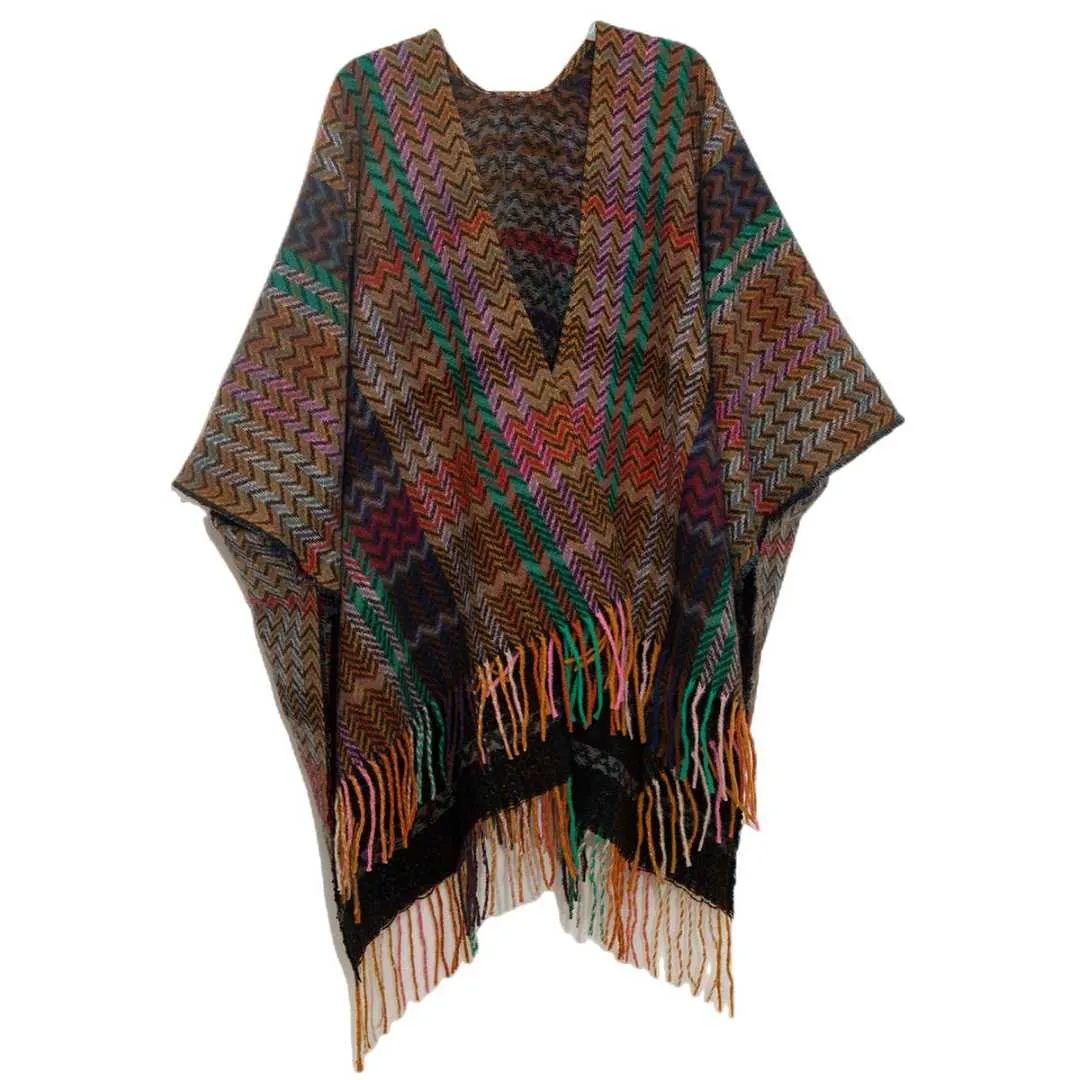 Accity | Knitted Poncho Cape Shawl