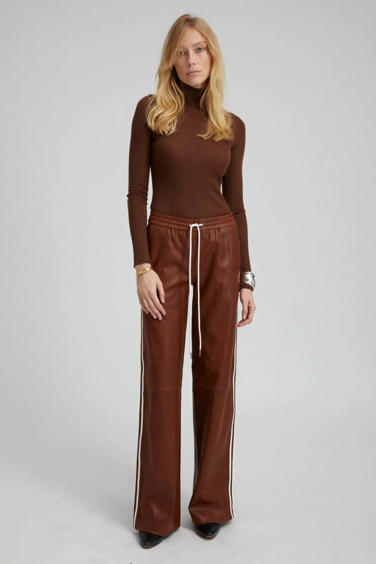 Acorn Leather Baggy Athletic Pants