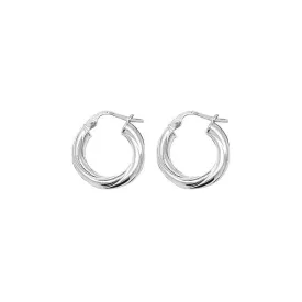 Acotis Silver Hoop Earrings Twisted G5969