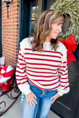 Acton Long Sleeve Knit Striped Sweater Top