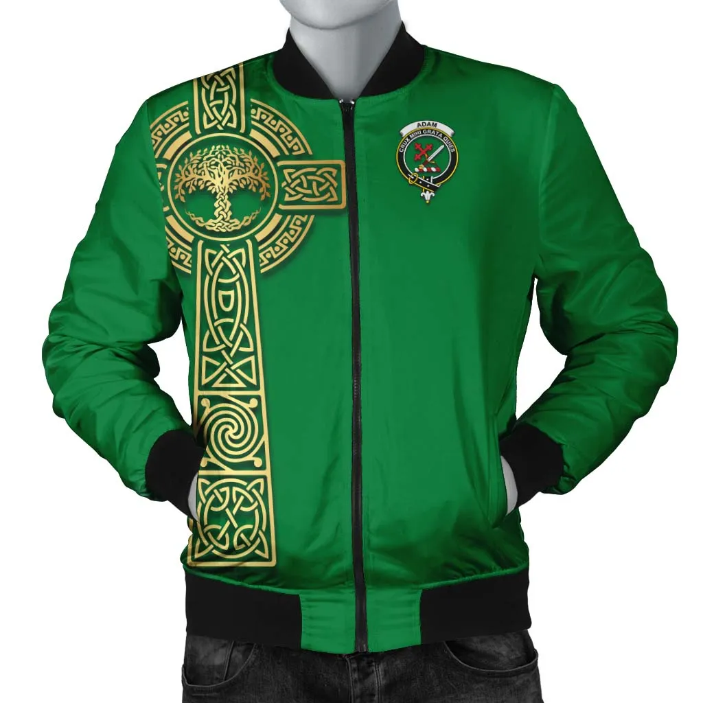 Adam Clan Bomber Jacket with Golden Celtic Tree Of Life