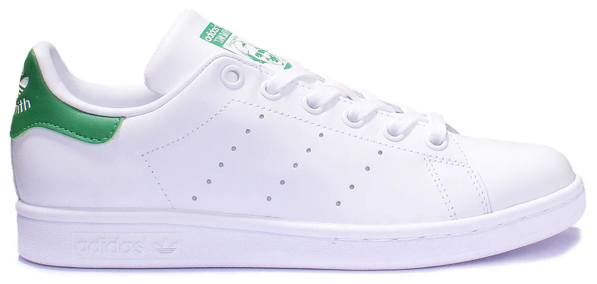 Adidas Stan Smith Leather Trainers In White Green For Women