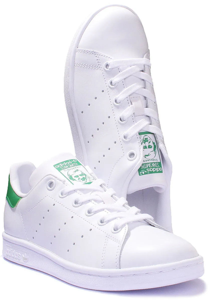 Adidas Stan Smith Leather Trainers In White Green For Women