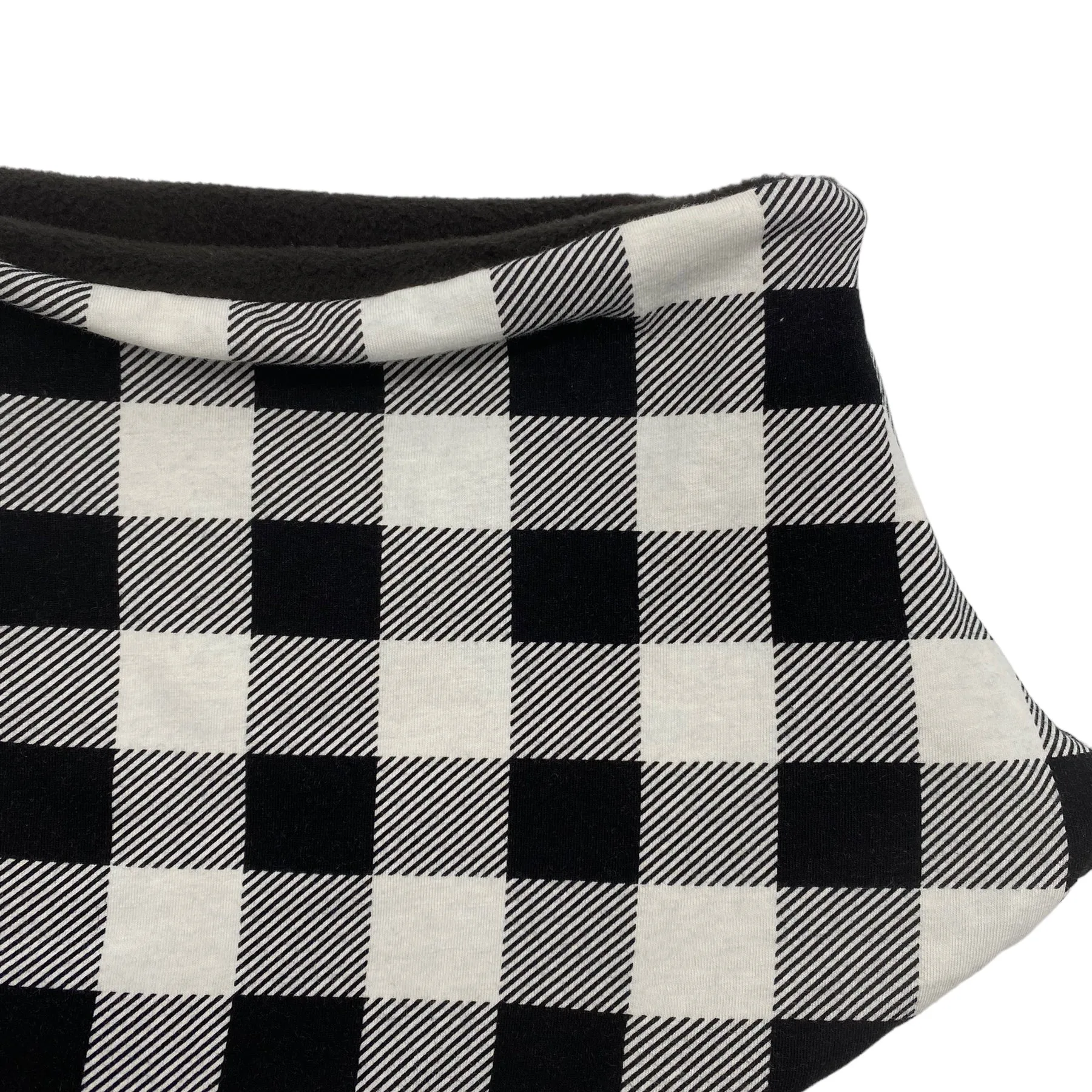 Adult Handmade Neck Warmer Plaid Black and White