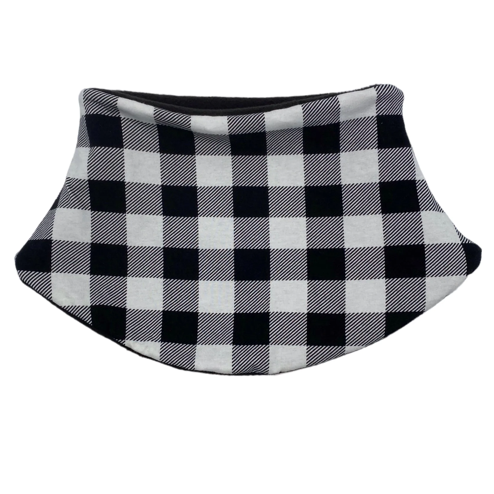 Adult Handmade Neck Warmer Plaid Black and White