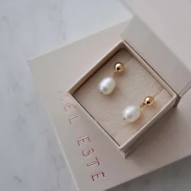 A'el Este - Joya - Bridal Pearl Drop Earrings - Gold