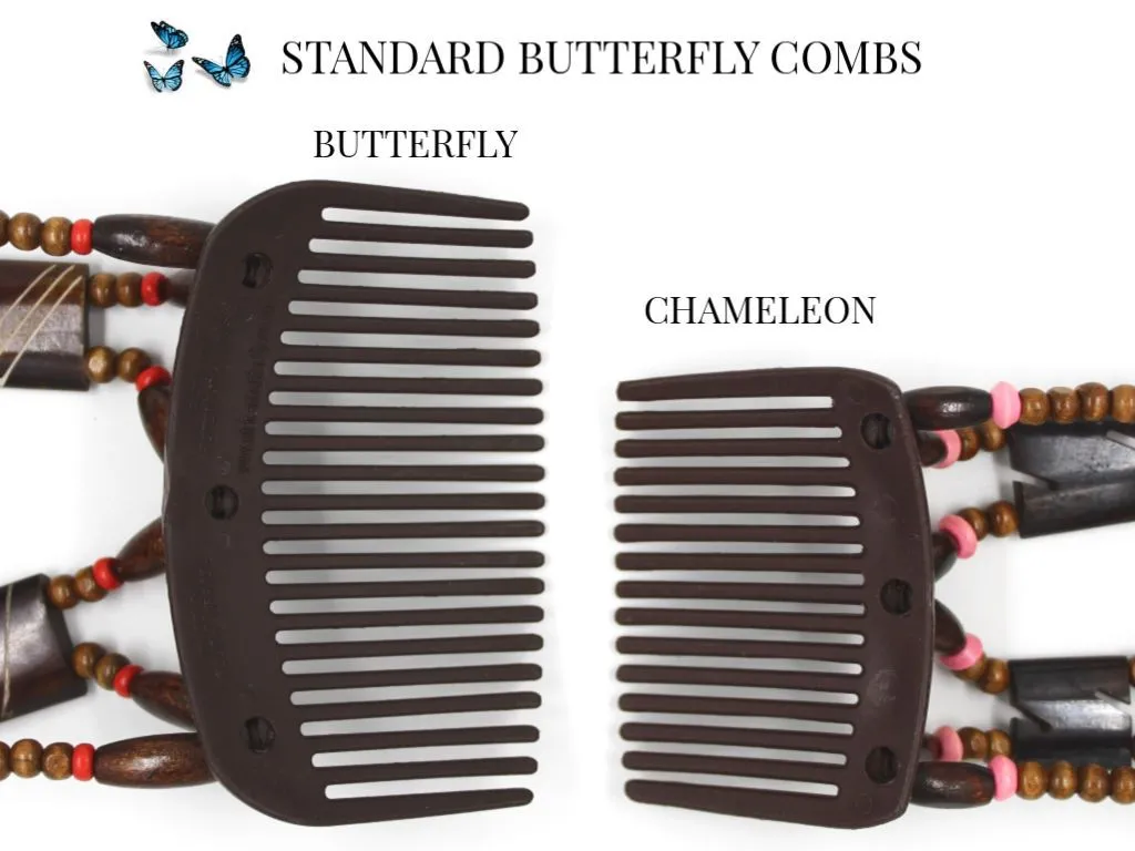 African Butterfly Hair Comb - Beada Tube Clear 39