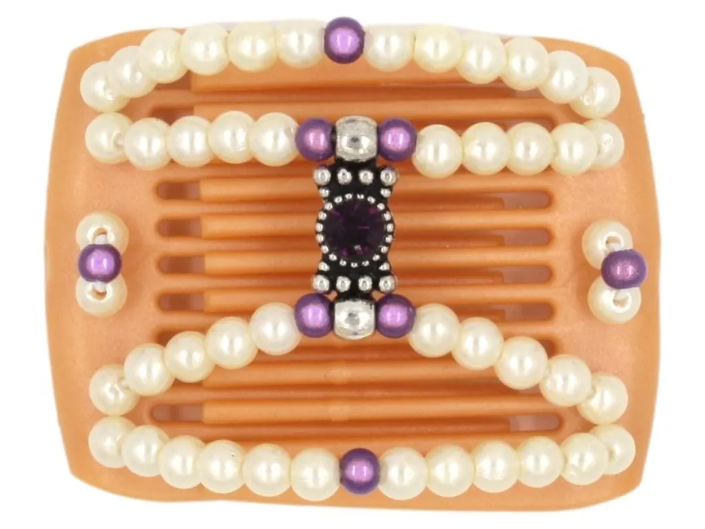 African Butterfly LadyBug Hair Comb - Blonde Pearl 34