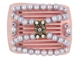 African Butterfly LadyBug Hair Comb - Pink Pearl 25