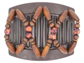 African Butterfly Thick Hair Comb - Beada Brown 144