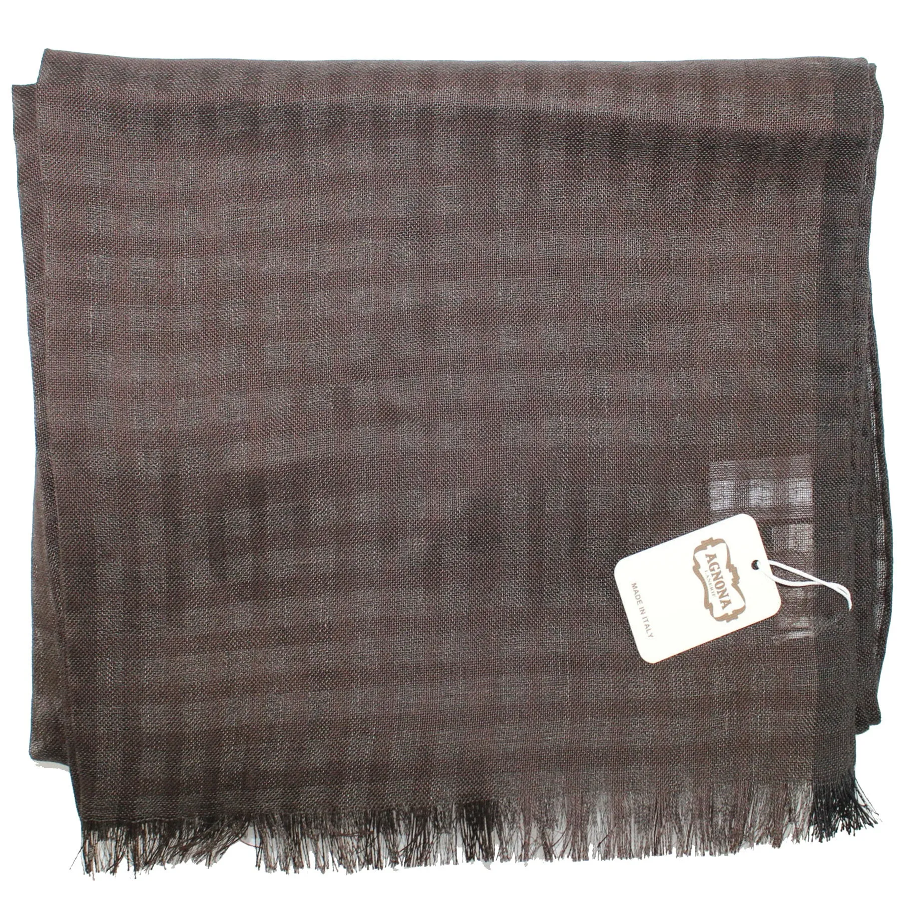 Agnona Scarf Brown Design - Luxury Silk Linen Shawl SALE