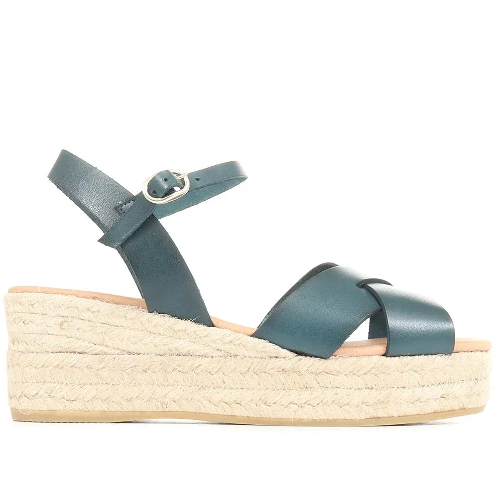 Alaina Leather Espadrille Wedges - ALAINA / 322 056