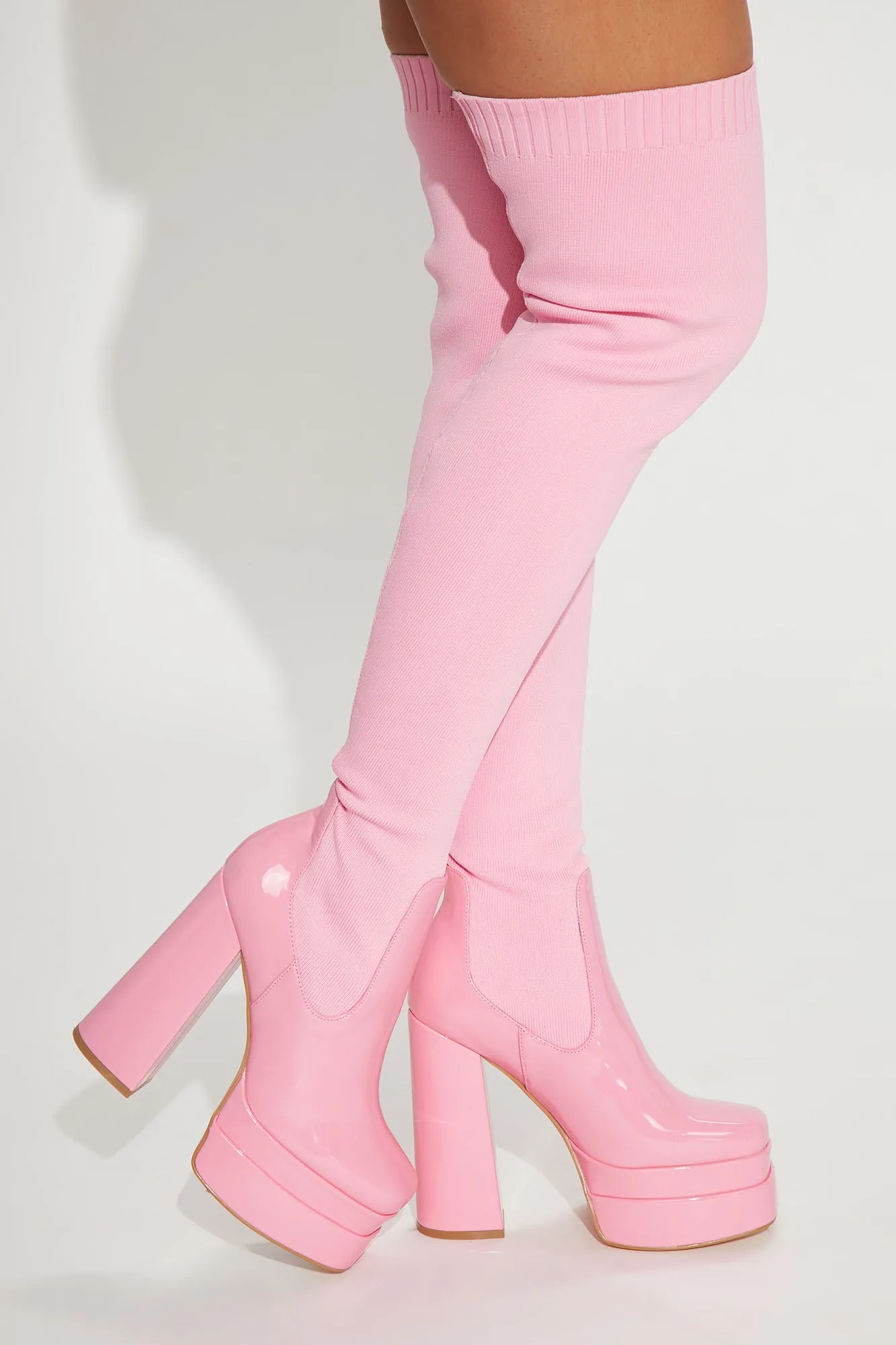 Alana Over The Knee Boots - Pink