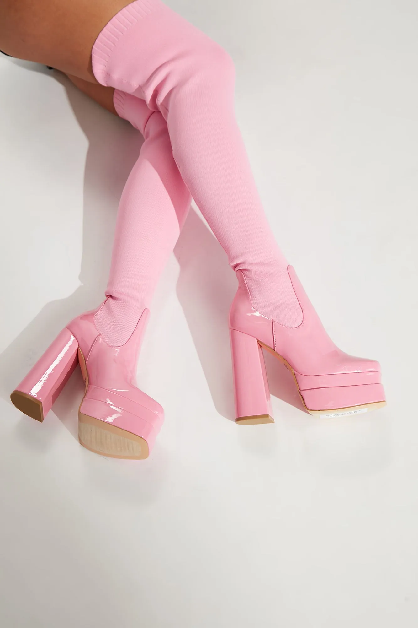 Alana Over The Knee Boots - Pink