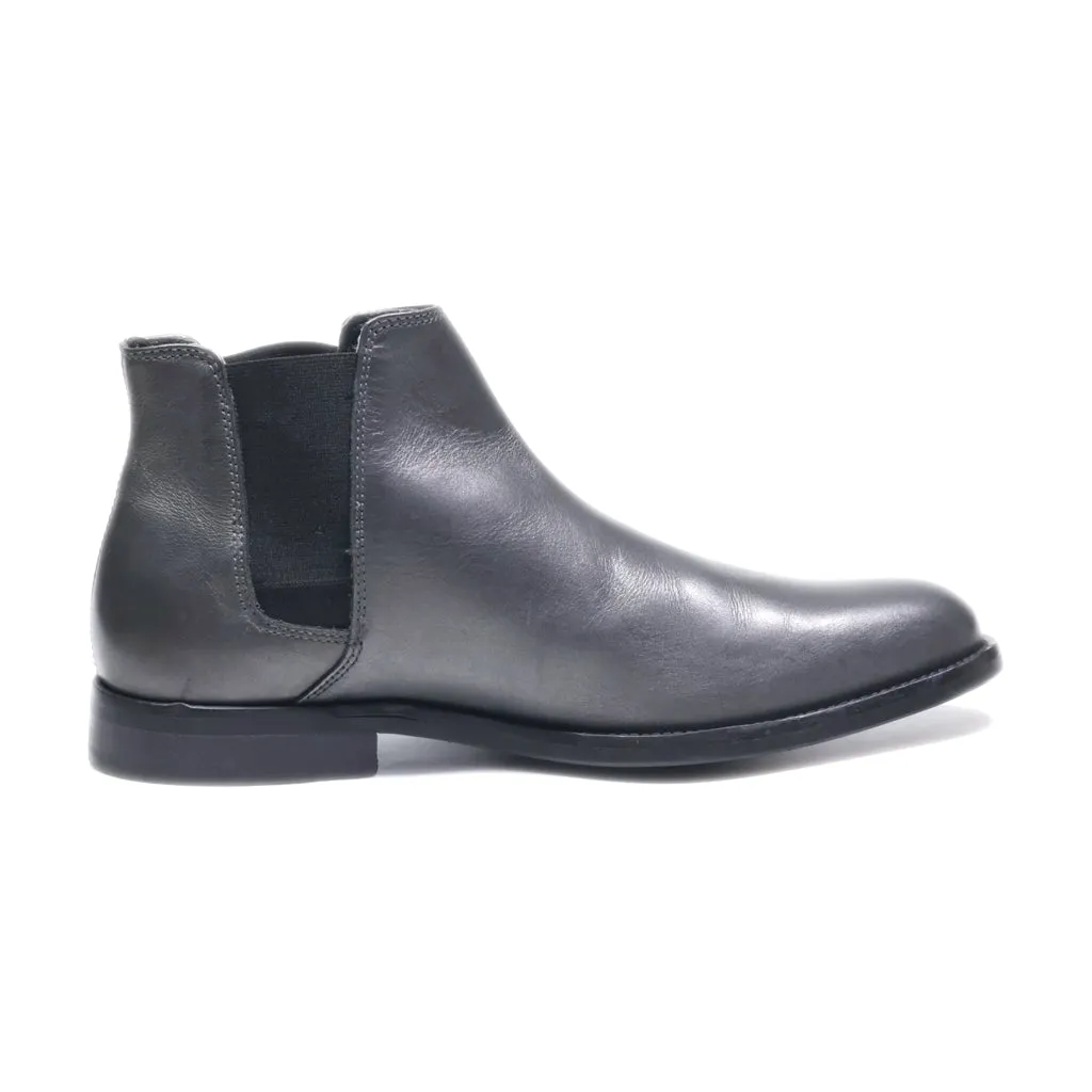 Aldo Ankle Boots Leather Grey Colour For Women