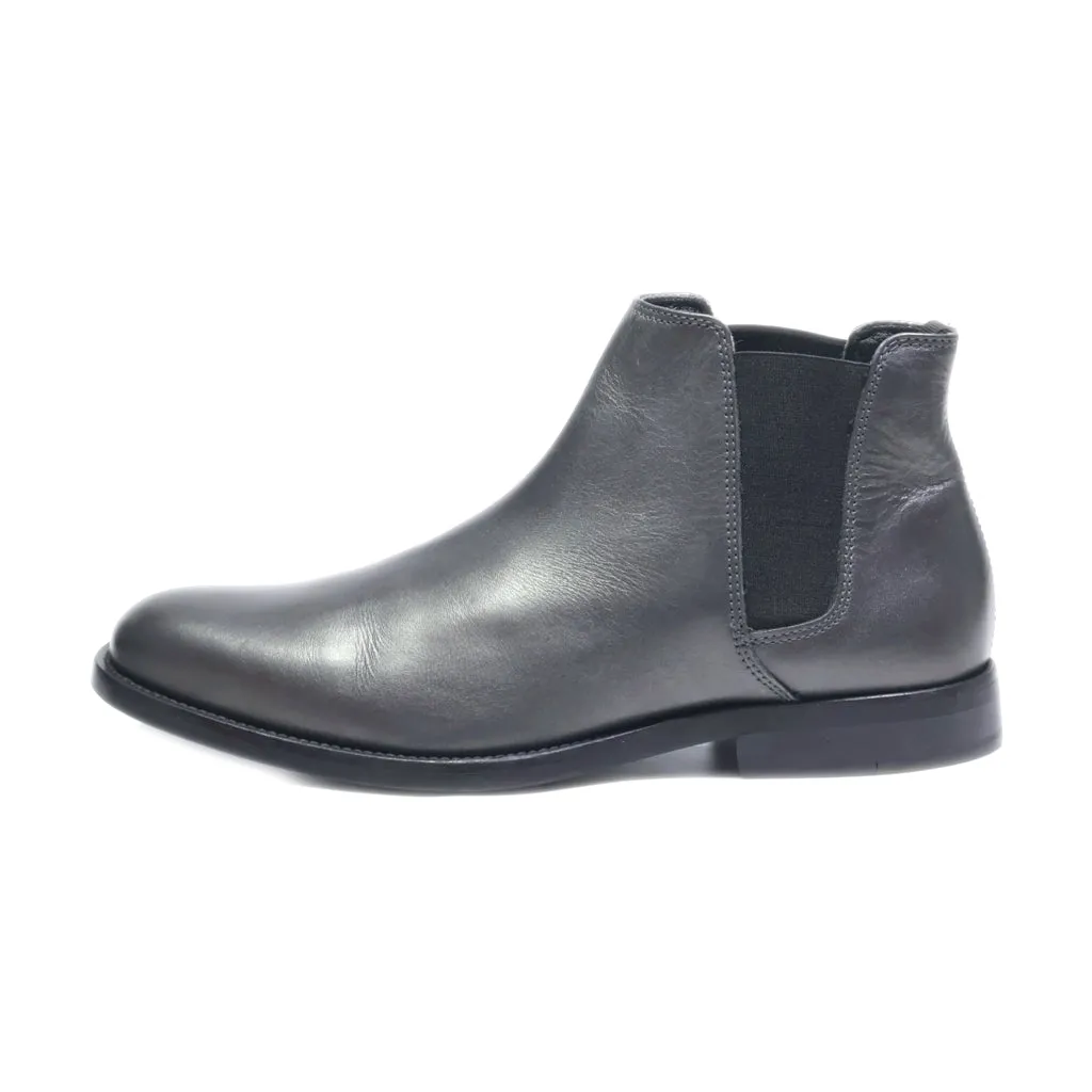 Aldo Ankle Boots Leather Grey Colour For Women