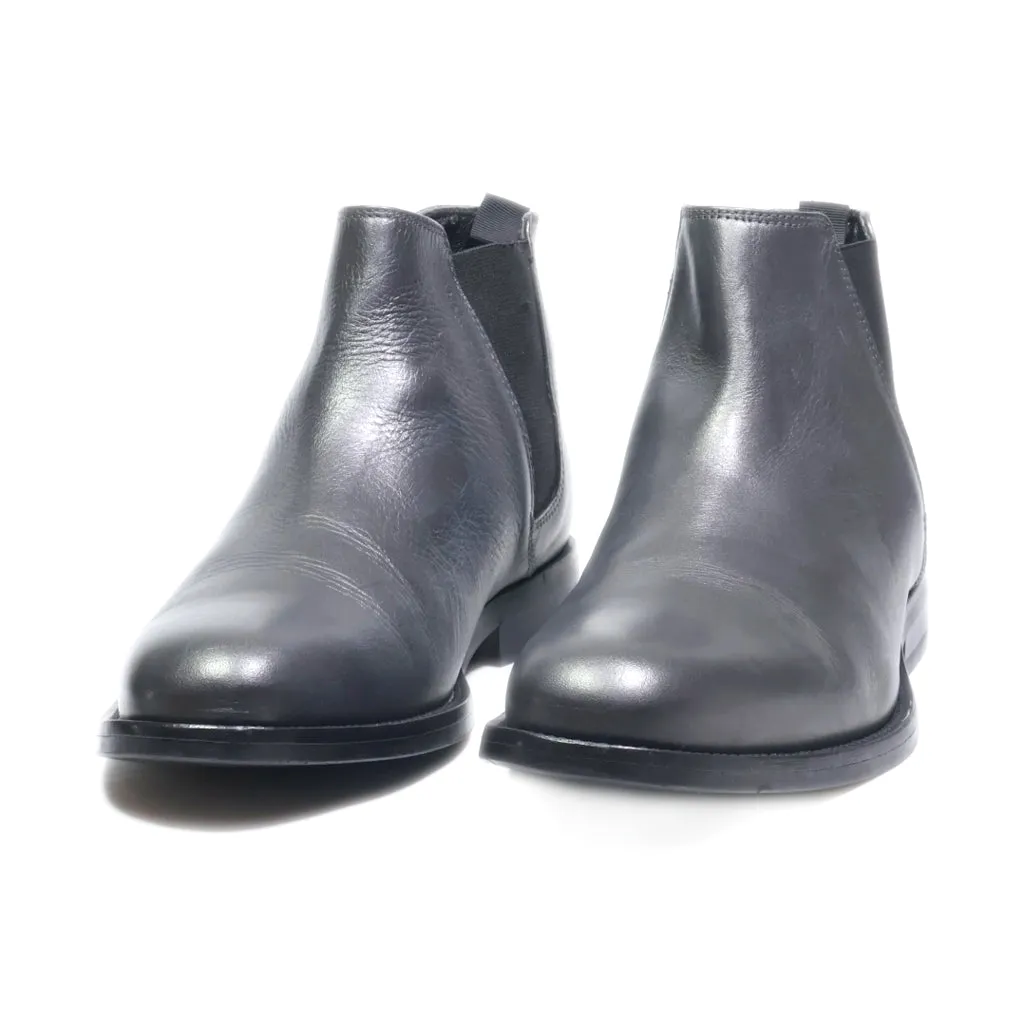 Aldo Ankle Boots Leather Grey Colour For Women