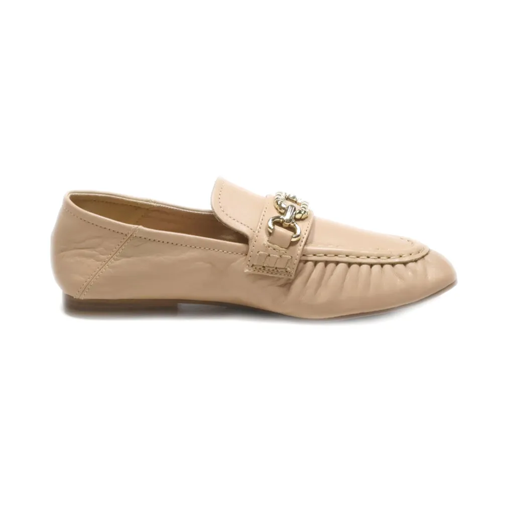 Aldo Loafers Leather Beige Colour For Women