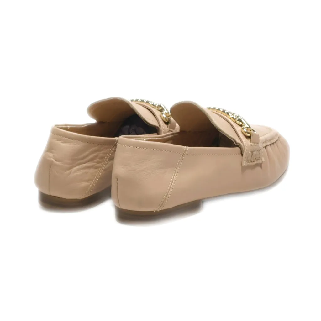 Aldo Loafers Leather Beige Colour For Women