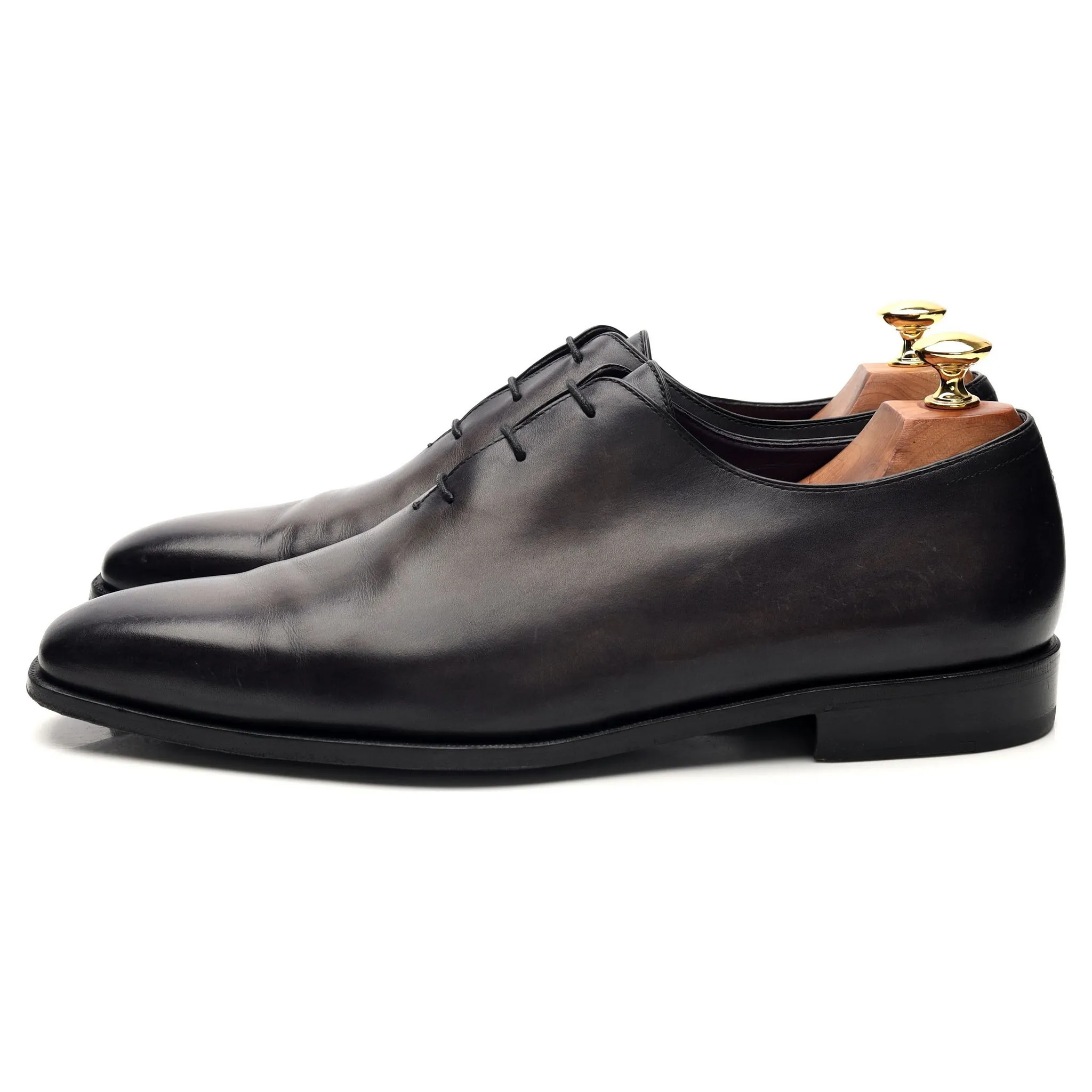 'Alessandro' Black Patina Leather Wholecut Oxford UK 9