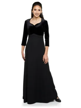 ALEXANDRA (Style #2508) - Velvet Heart Neck, 3/4 Sleeve Dress