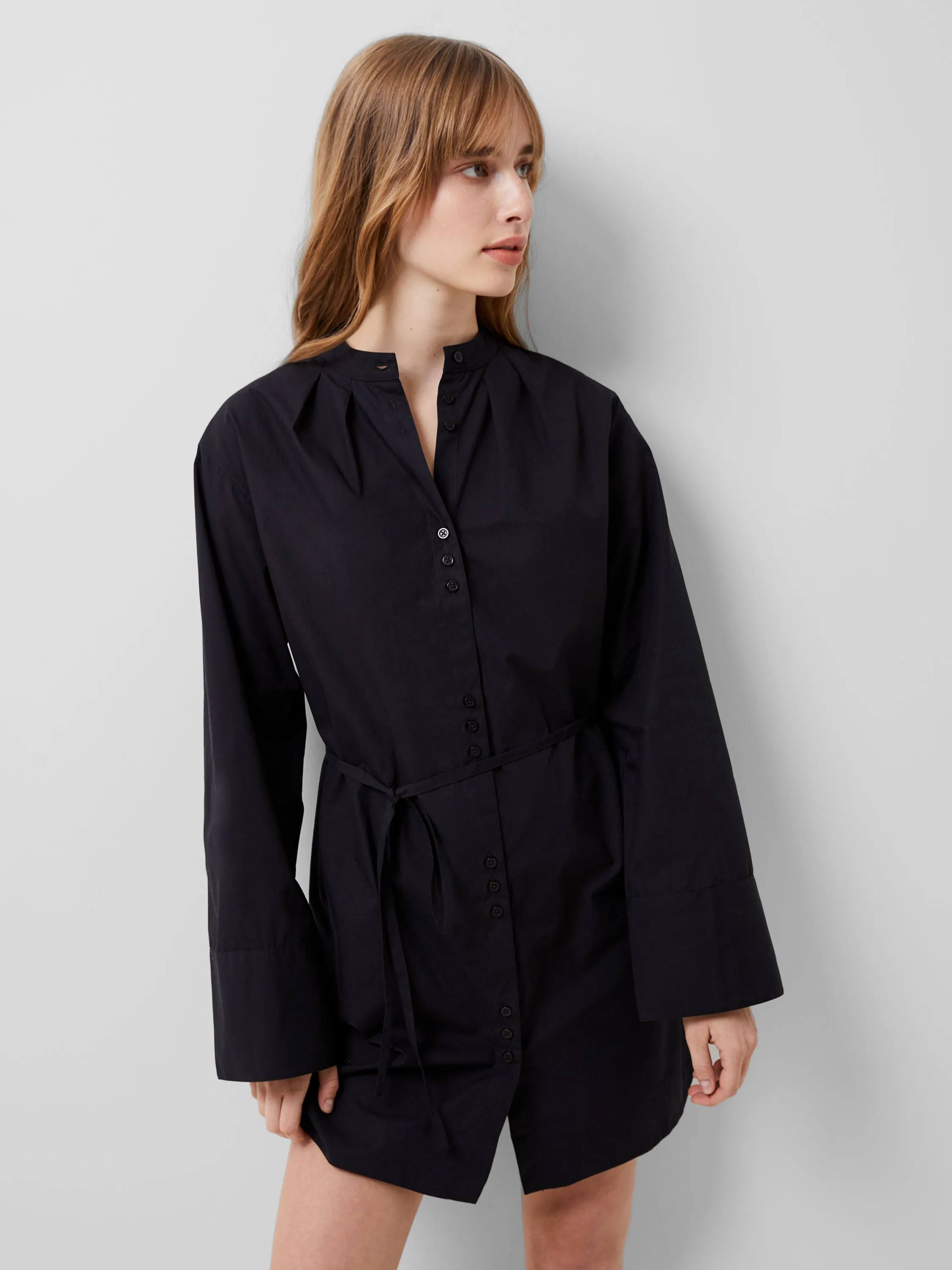 Alissa Cotton Wide Sleeve Shirt Dress