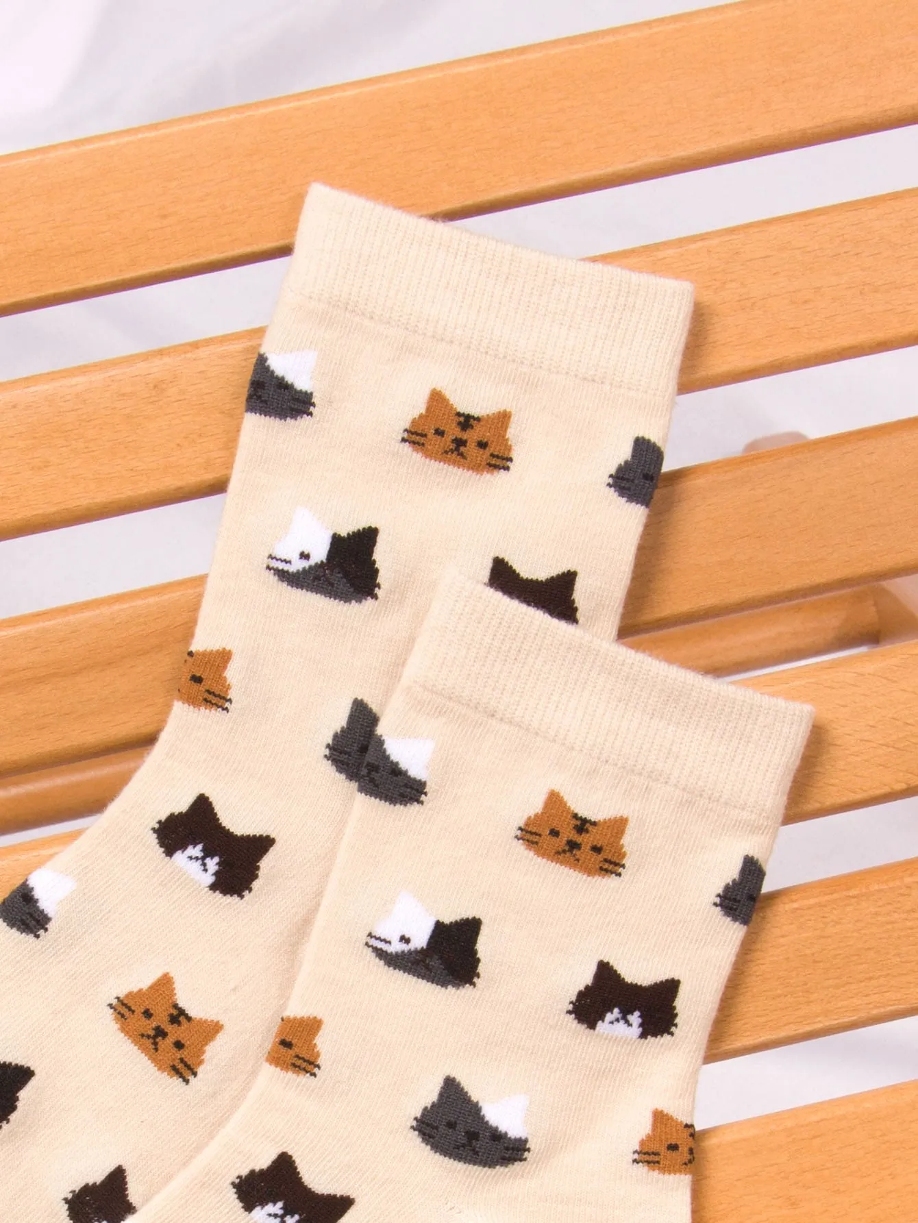 All Over Cat Pattern Crew Socks Funny Socks for Women Novelty Socks Funky Socks