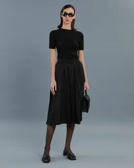 All-Over Logo Pleated Skirt