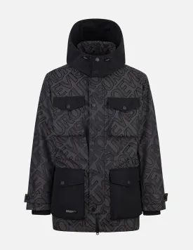 Allover Logo Jacquard and Multi Pocket Relax Fit Jacket