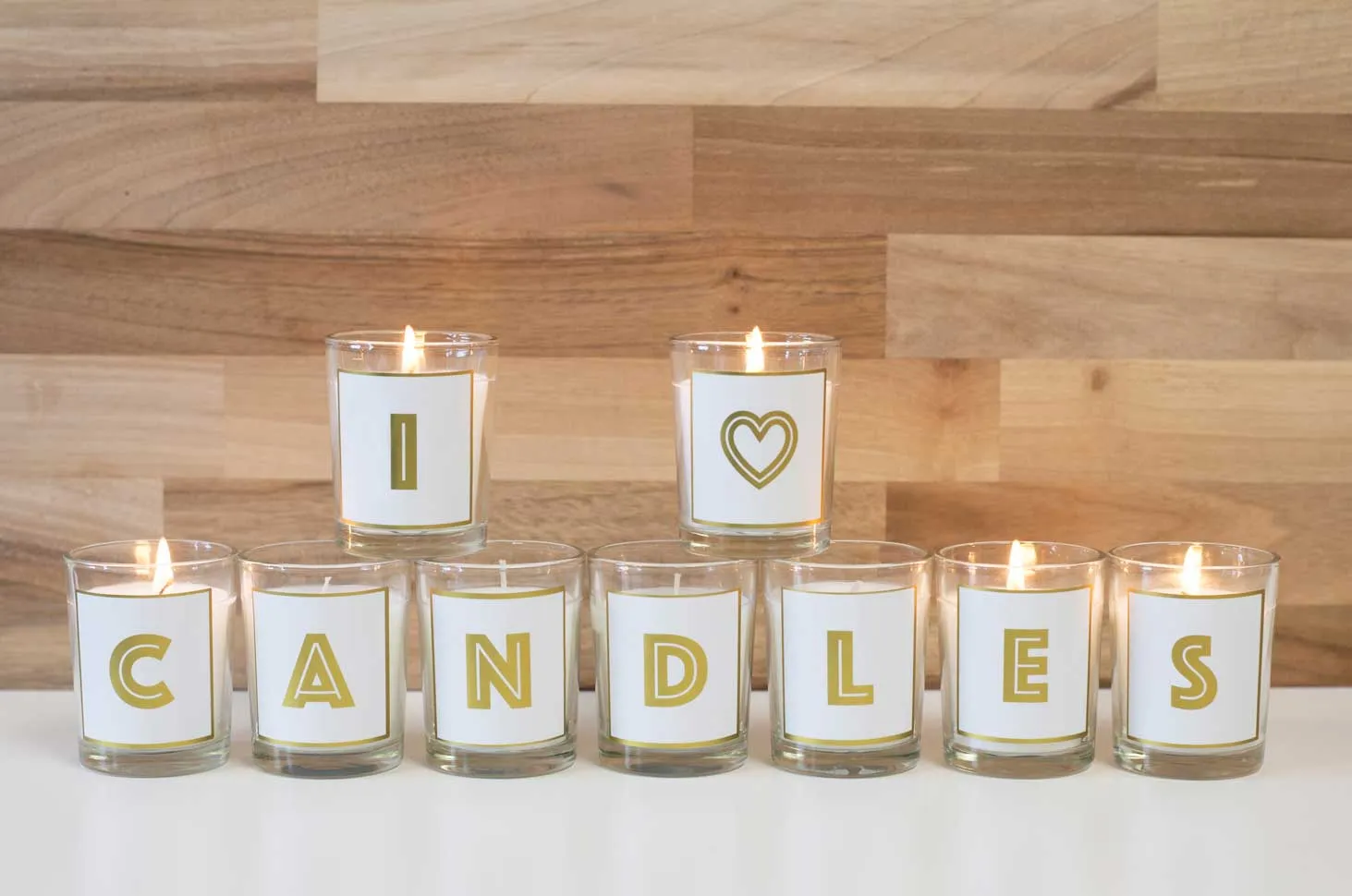 Alphabet Votive Candle - Letter F