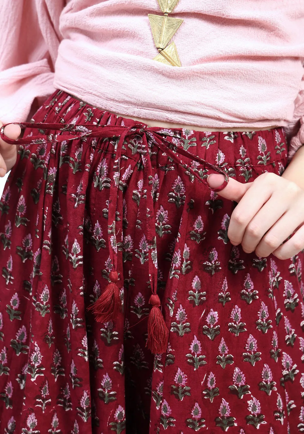 Althea Palazzo Pants: Burgundy