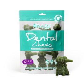 Altimate Pet Dog Dental Chews Infused with Mint & Chlorophyll - Mint Crocodile 6pcs