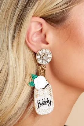 Always In Season White Beaded Earrings