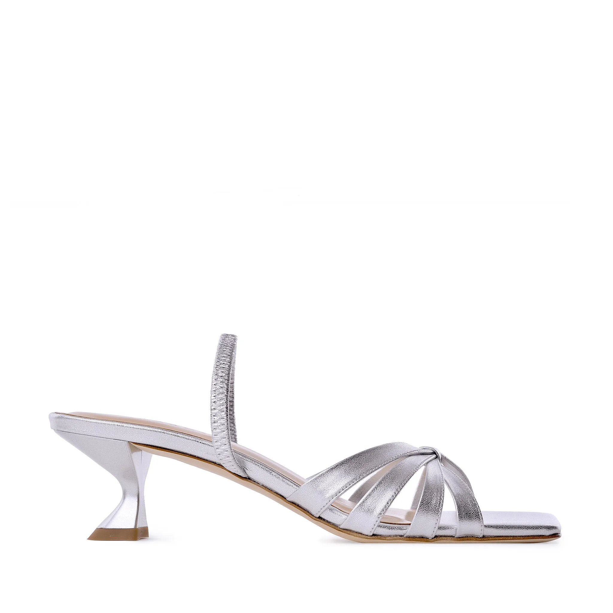 Amaya Silver Metallic Leather Sandals