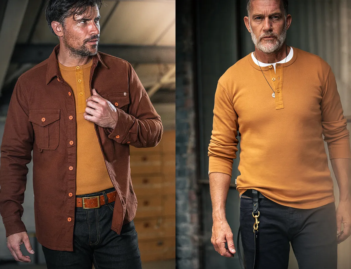 &SONS The New Elder Henley Shirt Tan