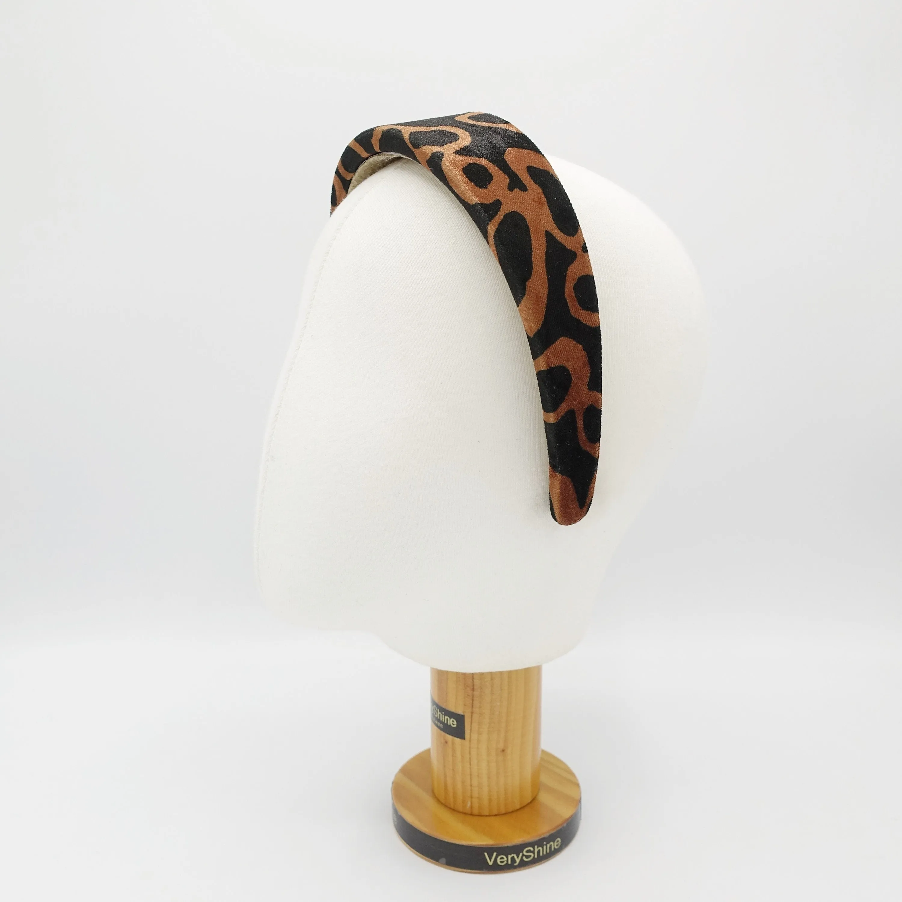 animal print velvet padded headband Autumn Winter hair accessory for women