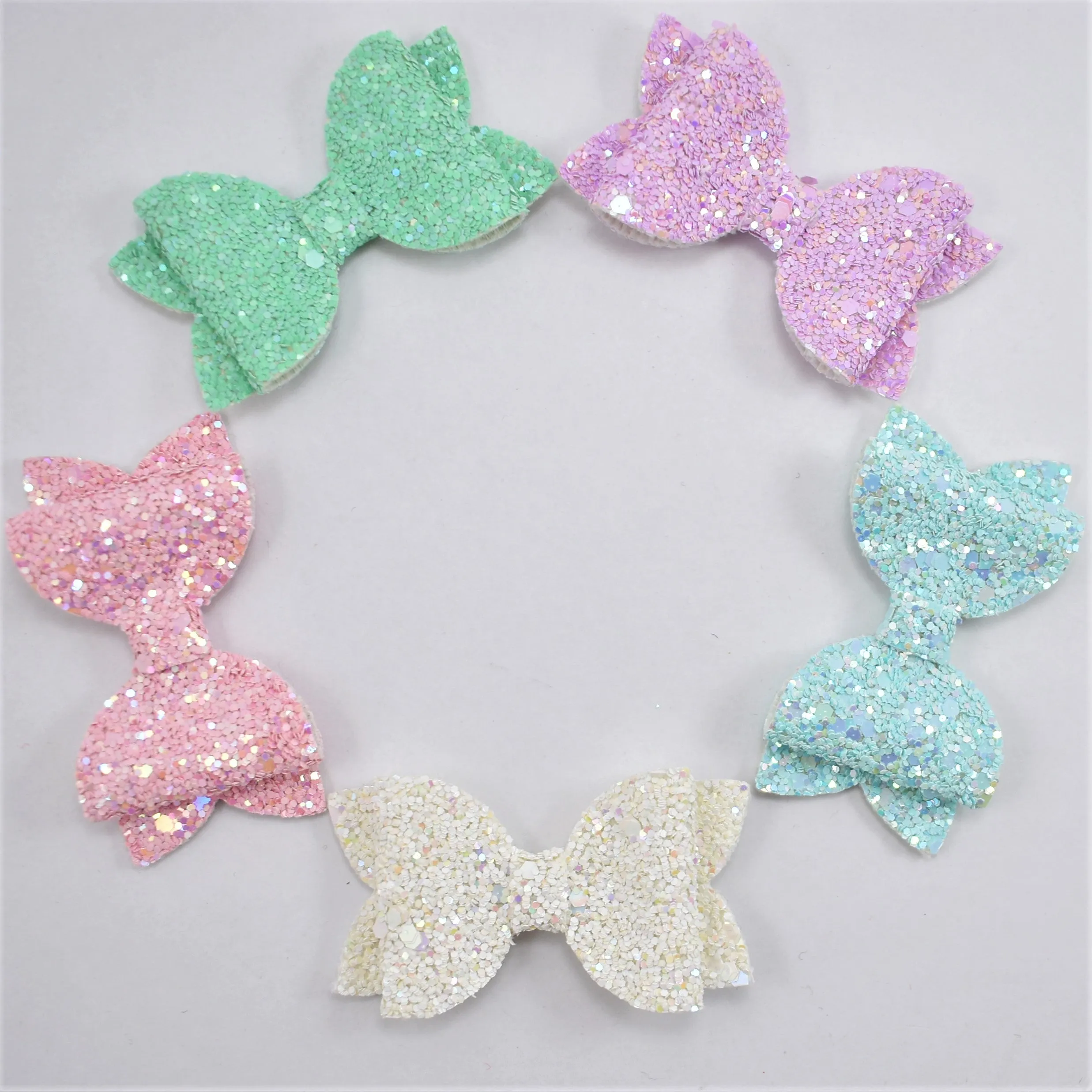 Annabelle Bow Hair Clip - pastel glitter