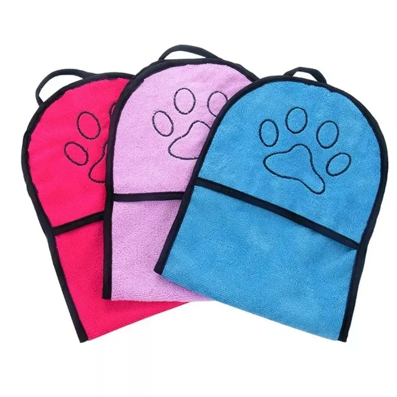 Anniepaw Dog Towel Quick Dry Towel Bath Robe Soft Fiber Absorbent  Cleaning Washcloth Dog Accessories