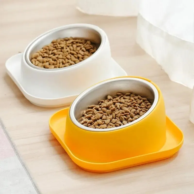 Anniepaw Non-Skid Cat Food Bowl Tilted Angle No-Spill Cat Food Bowl Dog Cat Food Bowl