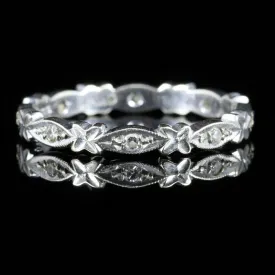 Antique Edwardian Diamond Eternity Ring 18Ct White Gold Circa 1915