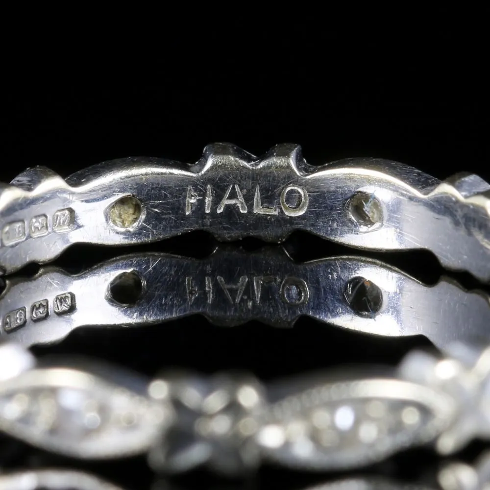 Antique Edwardian Diamond Eternity Ring 18Ct White Gold Circa 1915