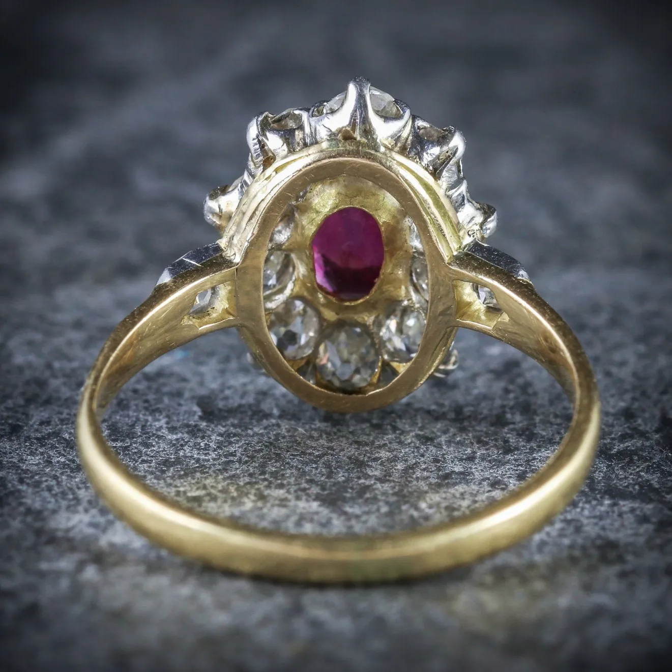 Antique Edwardian Ruby Diamond Ring 18Ct Gold Circa 1901