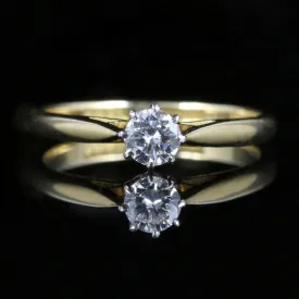 Antique Victorian Diamond Solitaire Ring 18Ct Platinum