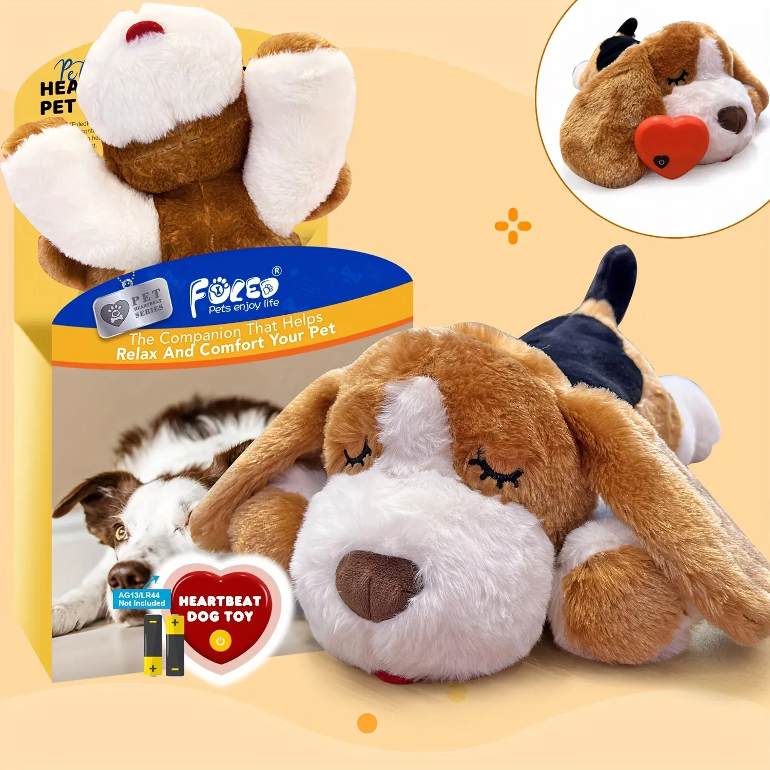 Anxietyrelieving Heartbeat Stuffed Toy Interactive Pet Plush