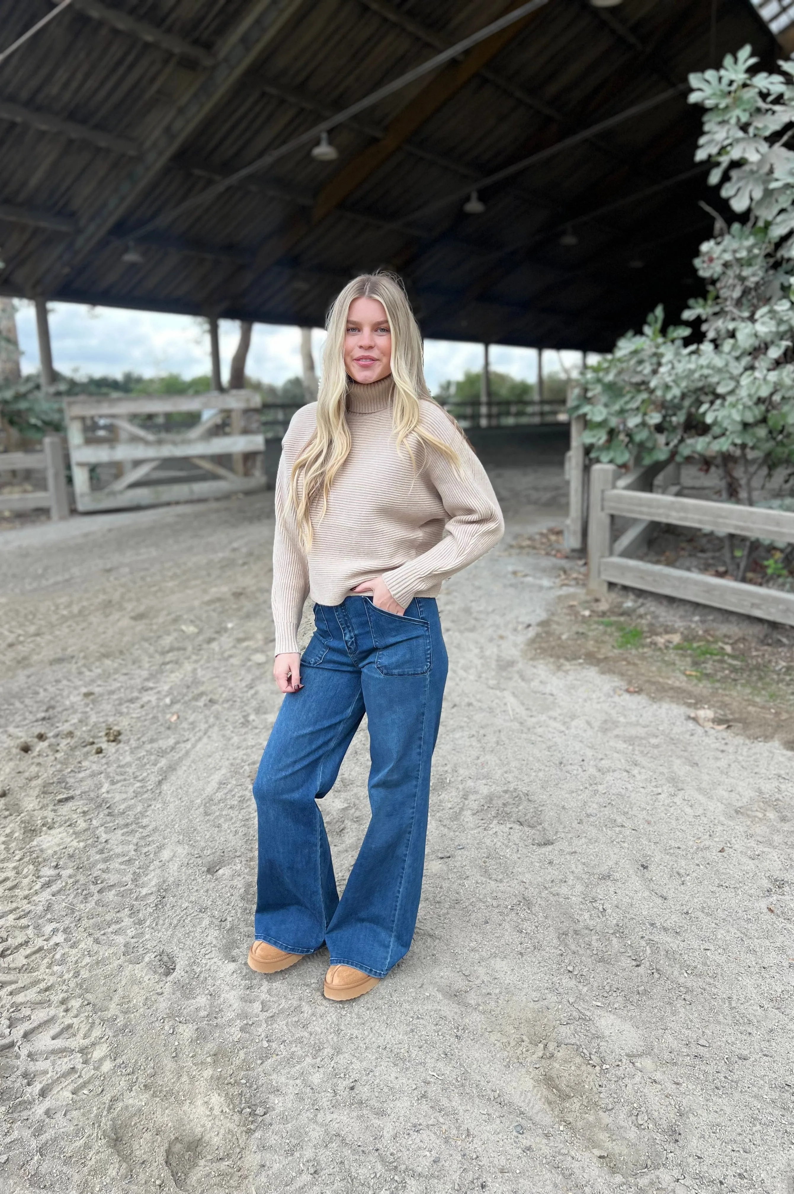 Anya Turtleneck Sweater Light Taupe