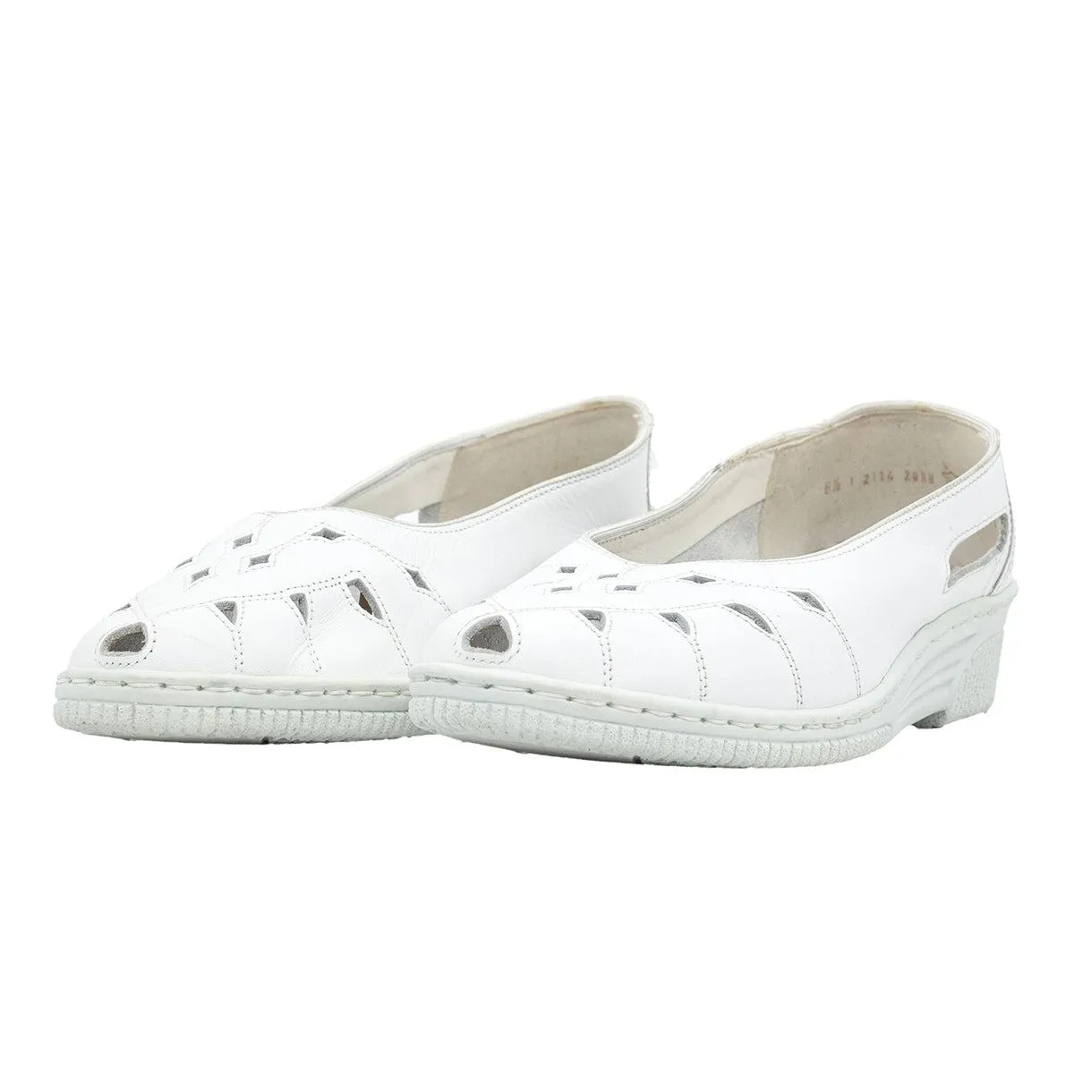 Ara Cutout Casual Loafers Leather White Colour For Women