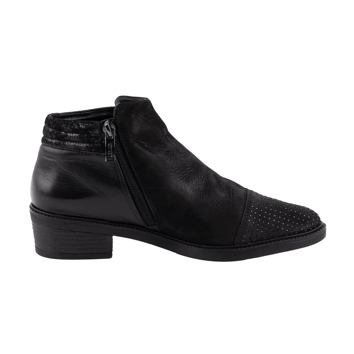 Ara Studded Ankle Boots Leather Black Colour For Women