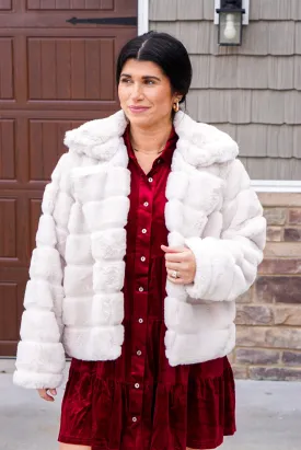 Arctic Glamour Cream Fur Jacket