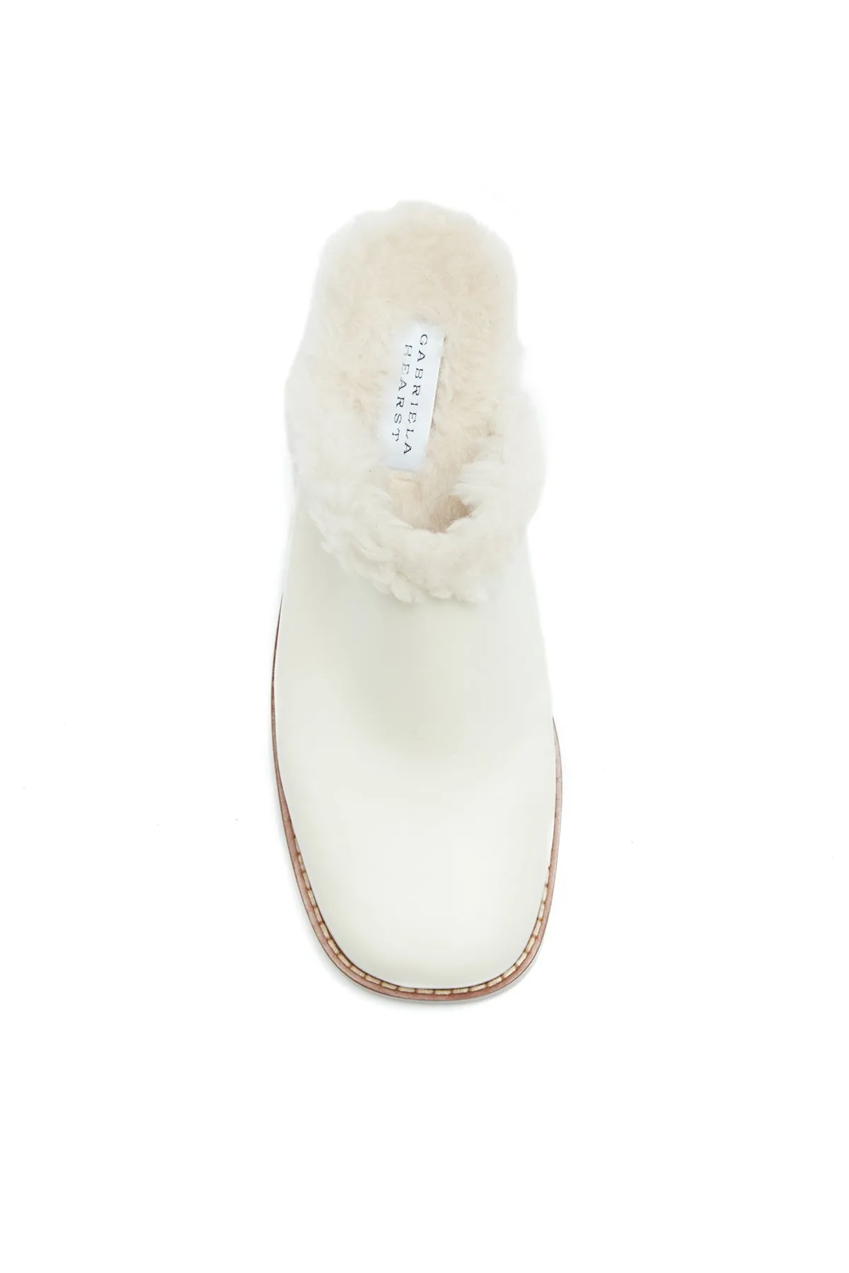 Armin Fur Mules in Cream Leather